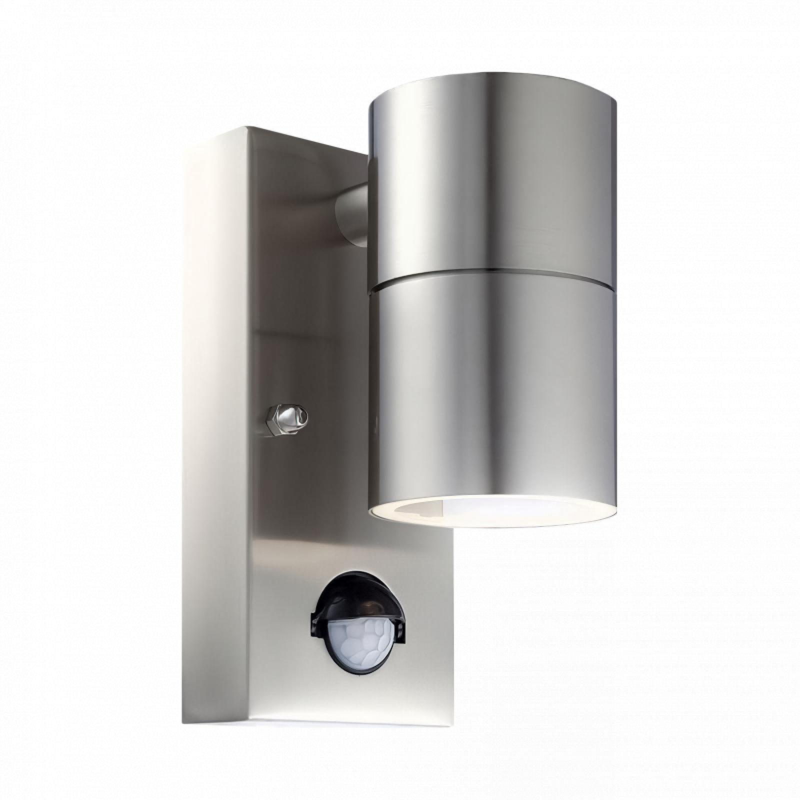  LED Wandleuchte Sensor Edelstahl gebürstet Rund Edelstahl Glas 1-flammig Schrauben & Dübeln IP44 1,2W LED Lichtfarbe warmweiß GU10 230V